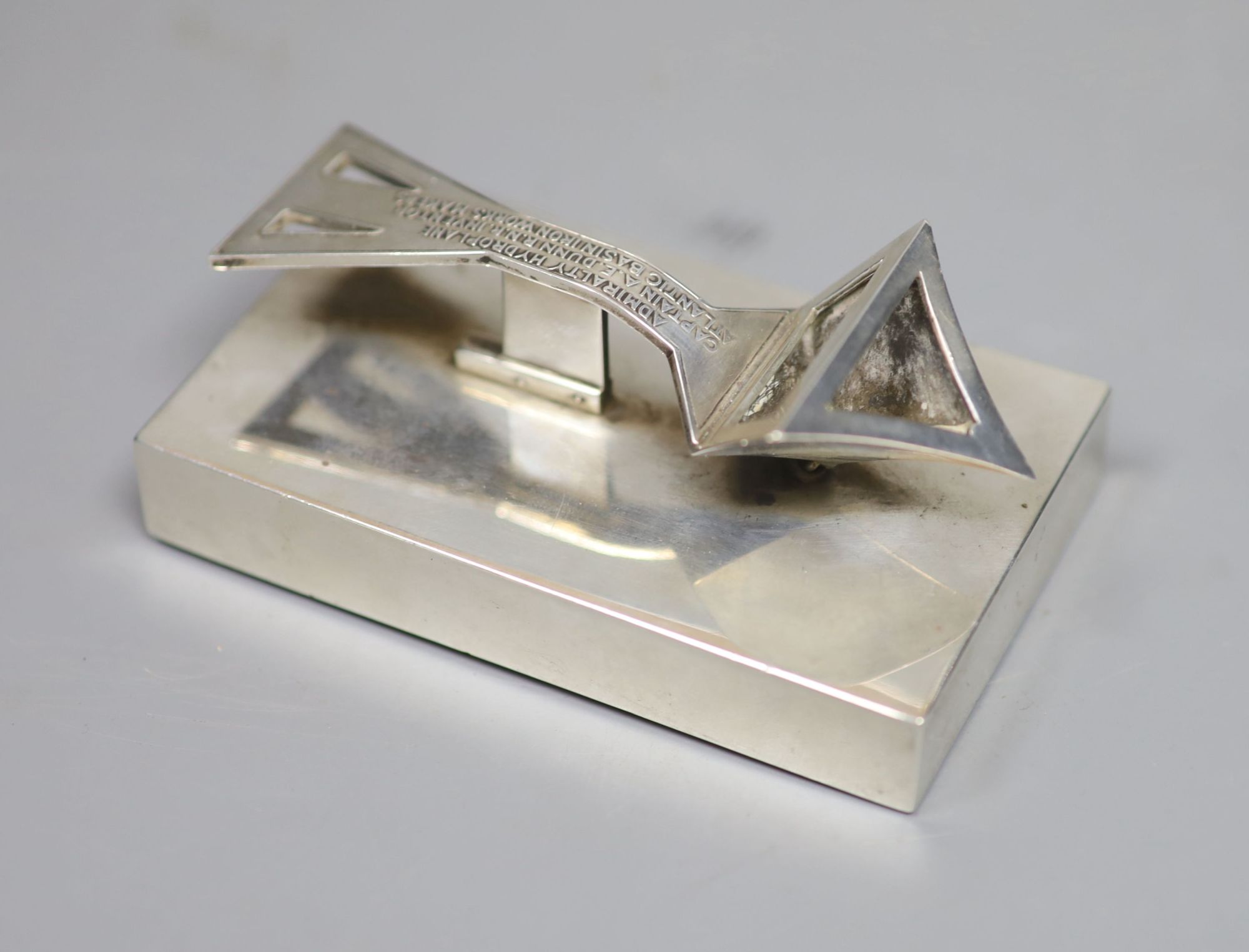 A Tiffany & Co sterling mounted rectangular paperweight